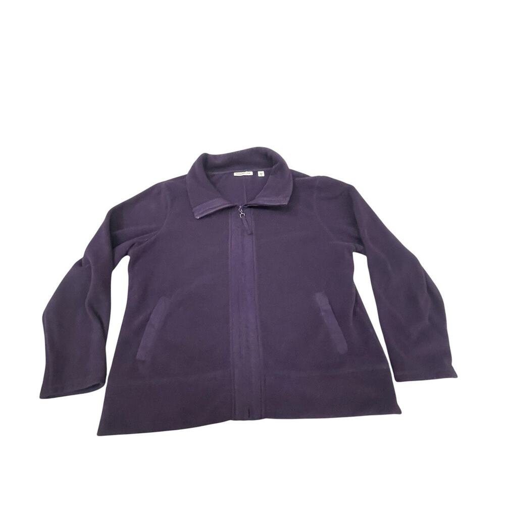 Coldwater Creek Jacket Womens Sz XL Purple Fleece Full Zip Coat